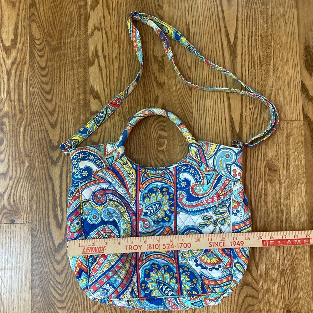 Retired Vera Bradley vintage Marina Paisley tote bag quilted cotton cross body - Picture 14 of 14